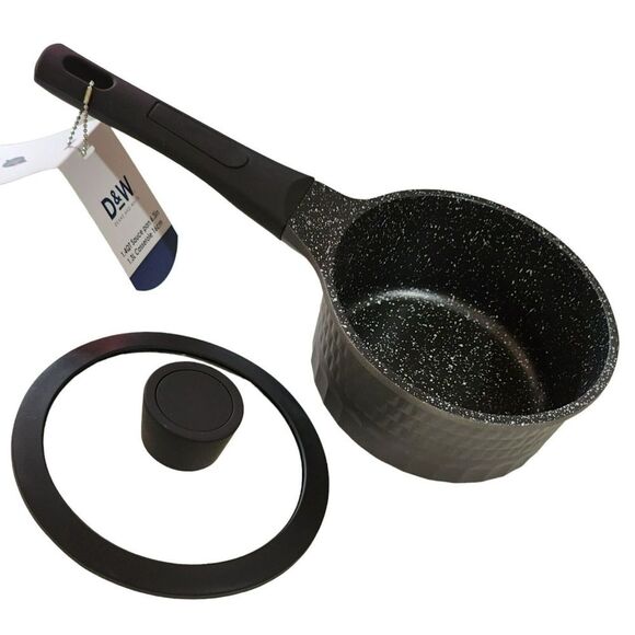 D&W Premiwm Cookware 6.3" Saucepan Casserole with Lid Non Stick Aluminum 1.4Qt - Picture 4 of 14